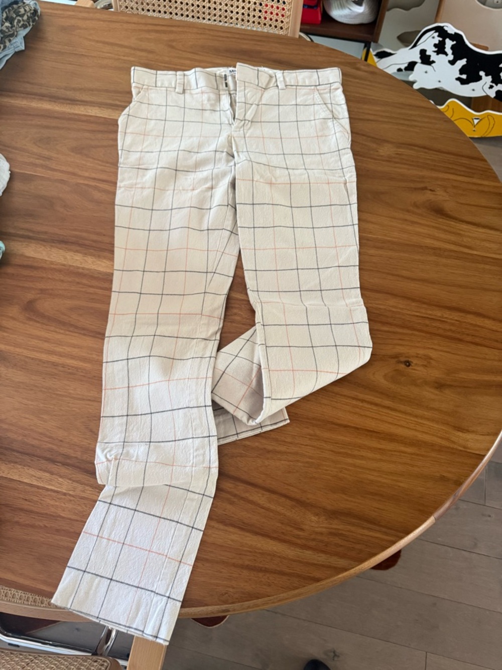 Trina Turk / MR Turk Men's Cream Windowpane Dress Pants and Vest